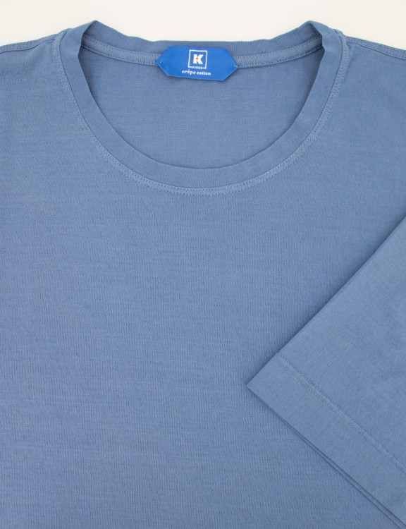 Shop Kired Navy Blue Cotton T-shirt