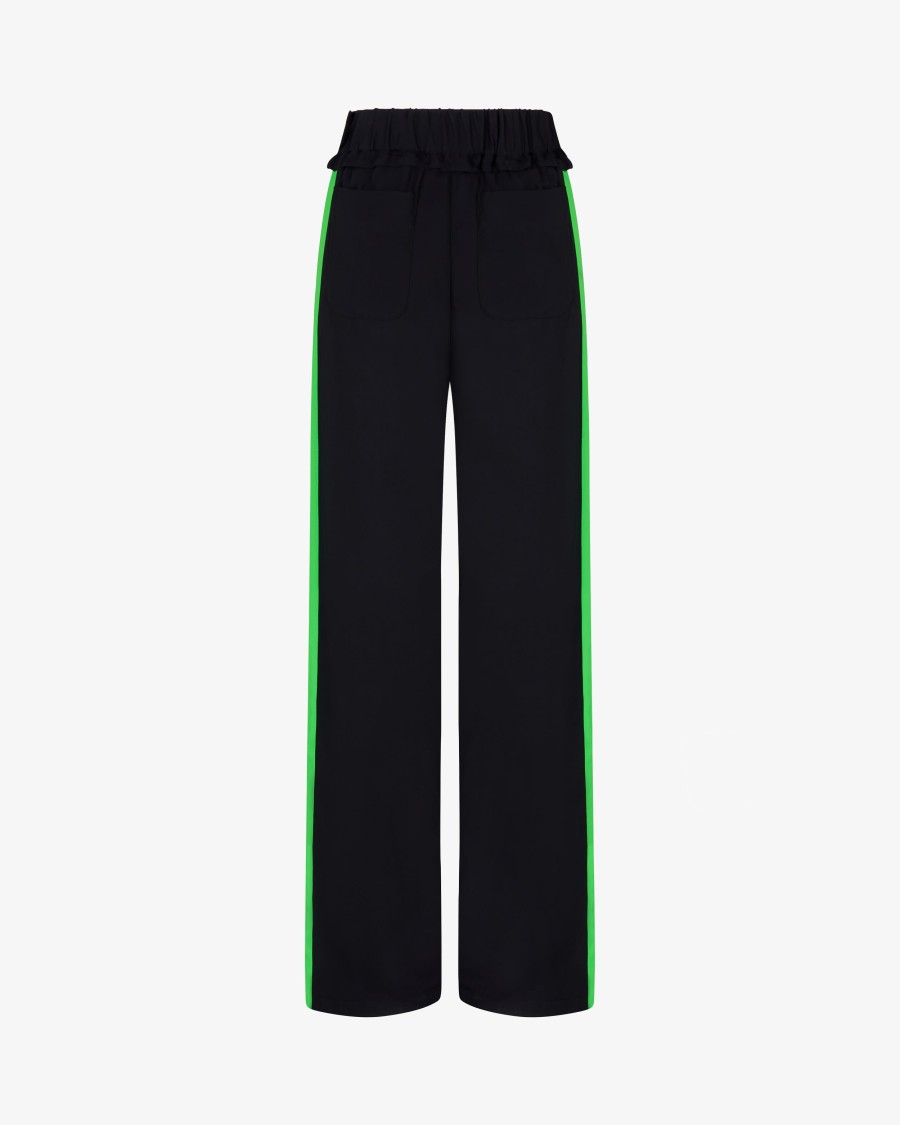 Serena Bute Boyfriend Trouser '24 - Black/bright Green In Black