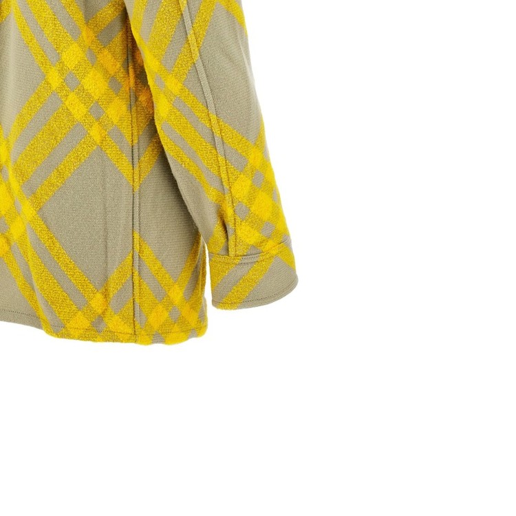 Shop Burberry Wool Checked Jacket In Yellow