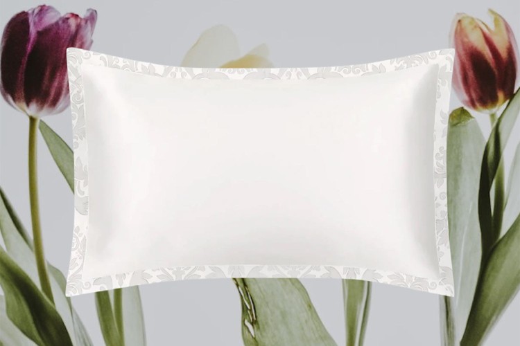 Shop Mayfairsilk Ivory & Damask Oxford Pure Silk Pillowcase In White