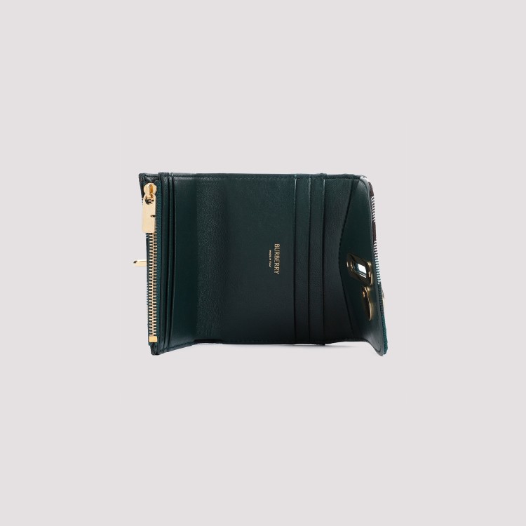 Shop Burberry Rocking Compact Archive Beige Polyester Wallet In Green
