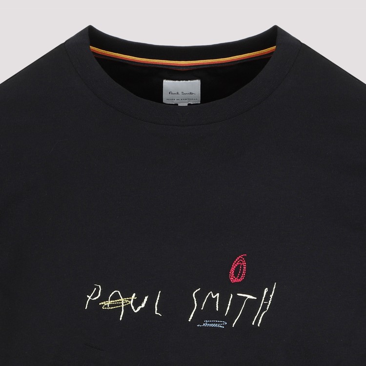 Shop Paul Smith Logo Black Organic Cotton T-shirt