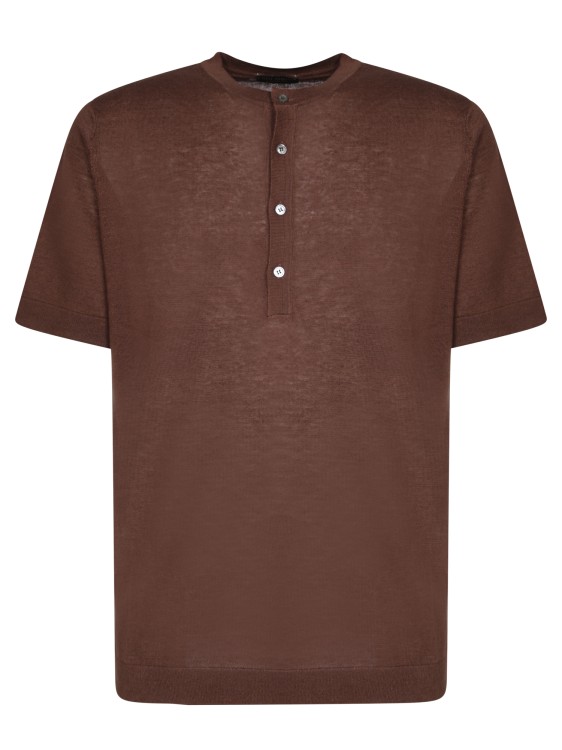 Shop Dell'oglio Short Sleeve Knitwear In Brown