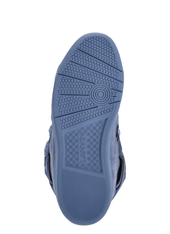 Shop Lanvin Blue Leather Sneakers In Grey
