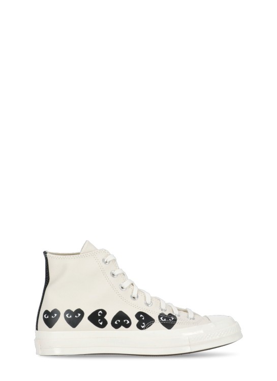Comme Des Garcons X Converse Ivory Cotton Sneakers In Neutrals