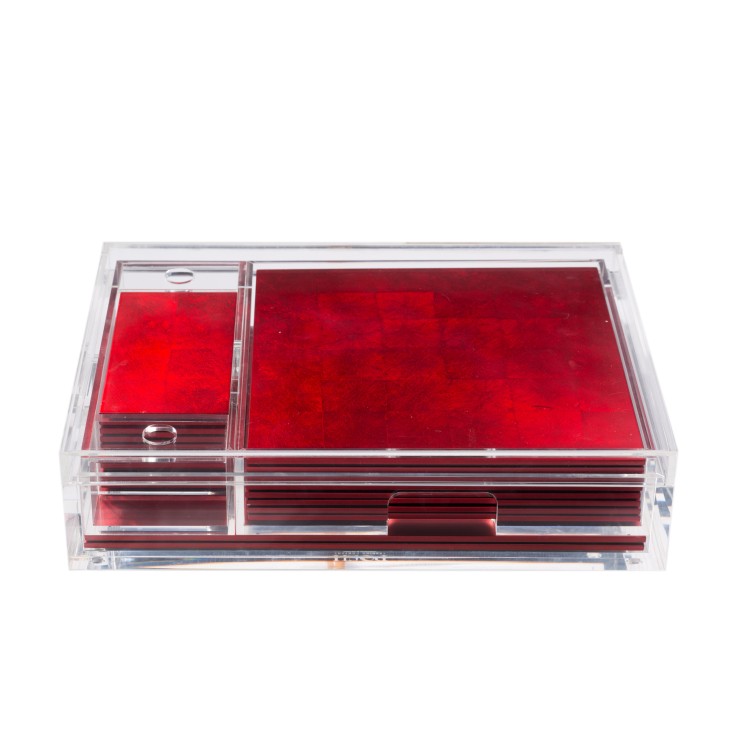 Posh Trading Matbox Clear Silver Leaf Matte Red In Not Applicable