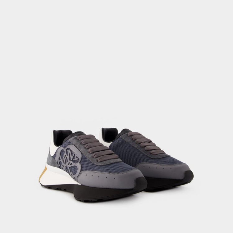 Shop Alexander Mcqueen Sprint Runner Sneakers - Canvas - Multi In Black