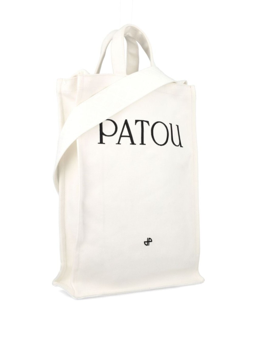 Patou Shoulder Bag With Logo In Neutrals