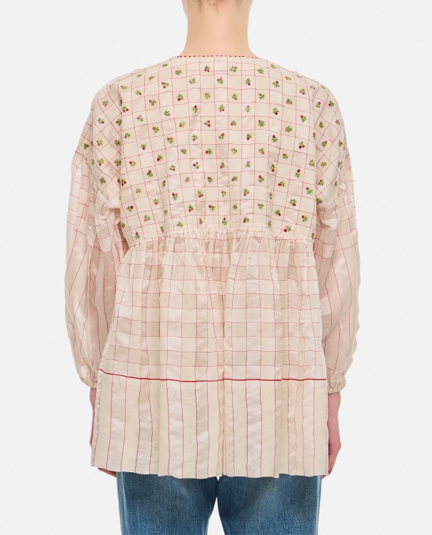 Shop Péro Embroidered Balloon Sleeves Blouse In Neutrals