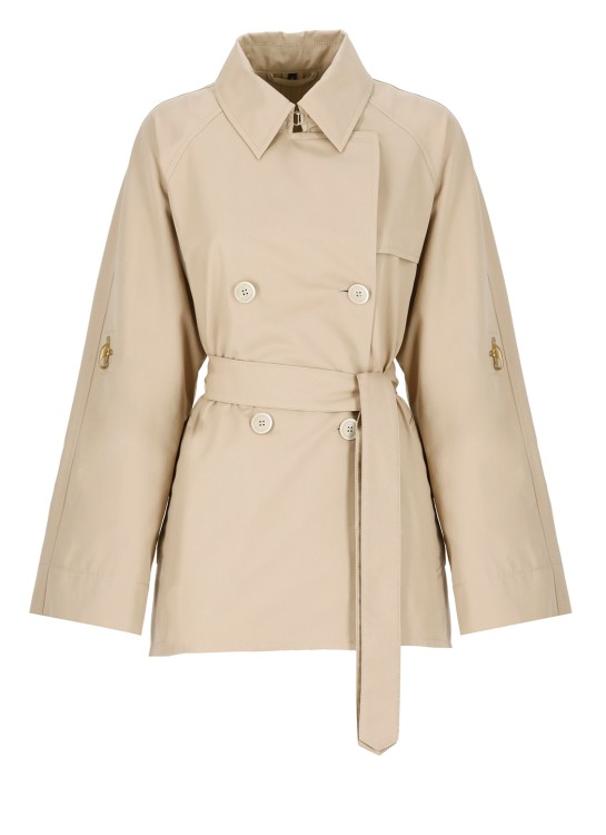 Shop Fay Short Cotton Trench Coat In Neutrals