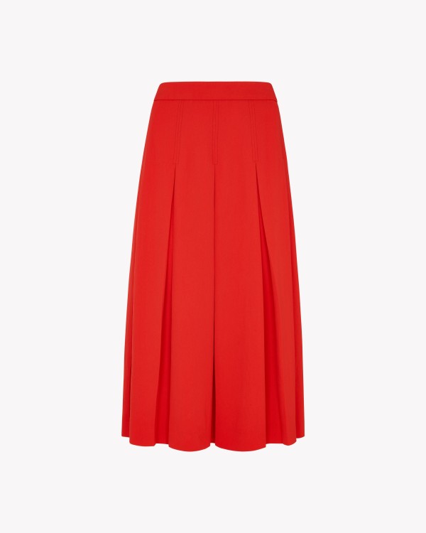 Shop Serena Bute Pleated Midi Skirt - Red