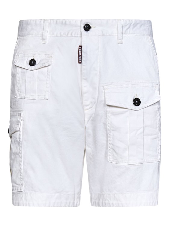 Dsquared2 Sexy Cotton Cargo Shorts In White