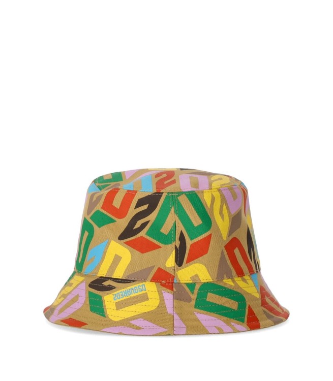 Shop Dsquared2 D2 Monogram Multicolor Bucket Hat In Neutrals