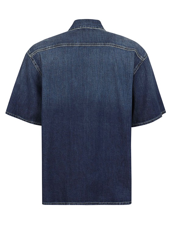 Shop Alexander Mcqueen Hawaiian Shirt In Blue Washed Denim In Black
