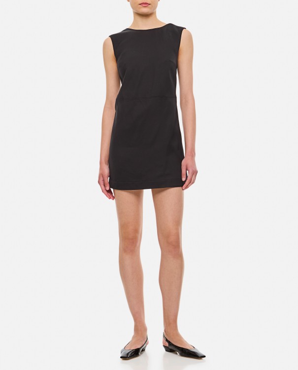 Shop Loulou Studio Openback Sleeveless Short Dress In Black