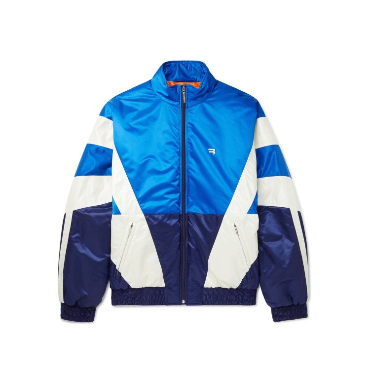 Shop Balenciaga Satin-twill Jacket In Blue
