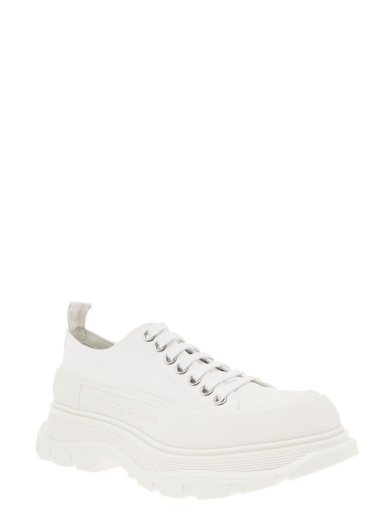 Shop Alexander Mcqueen White Cotton Tread Sneakers