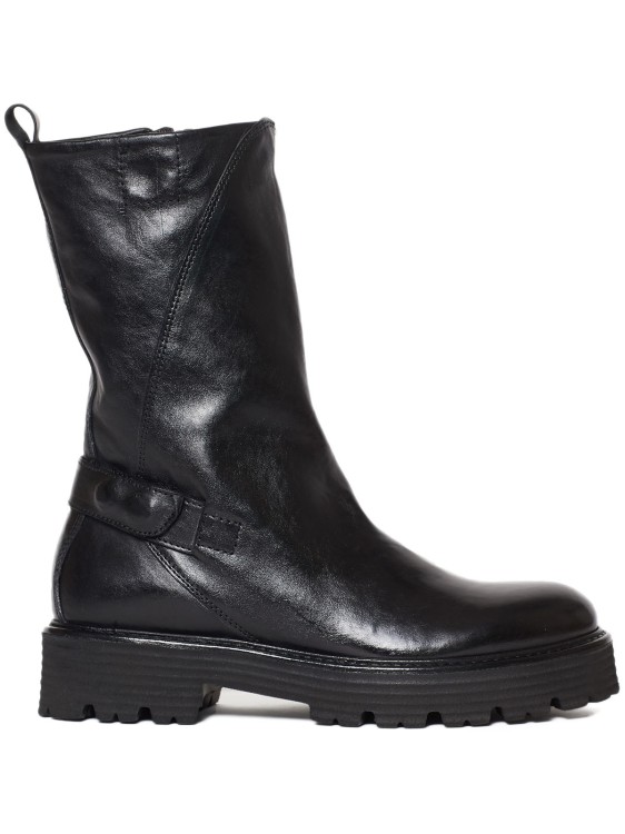 Hundred 100 Biker-style Ankle Boots In Black
