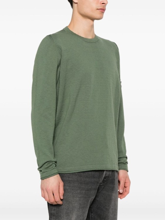 Stone Island Malfilé Cotton Fleece Sweatshirt In Green