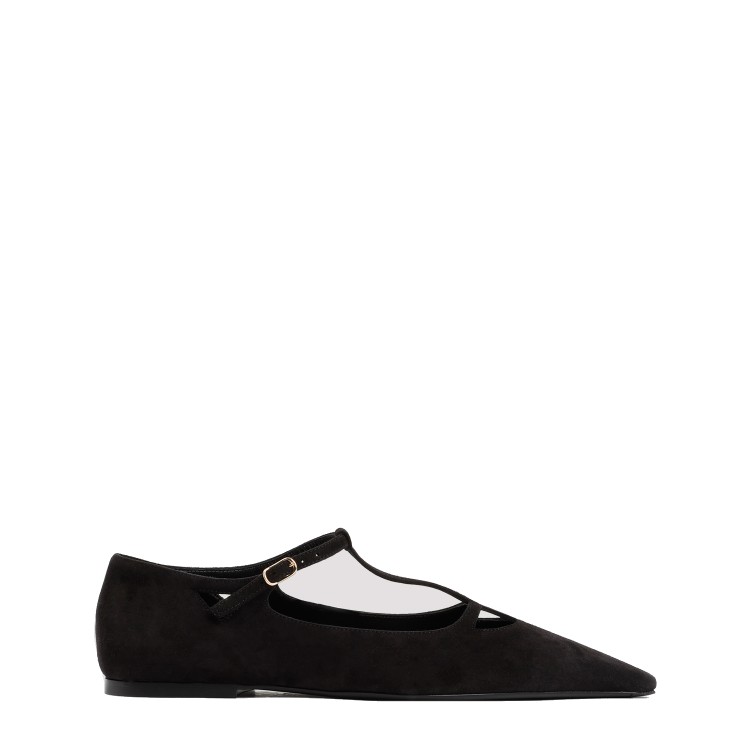The Row Cyd Flat Black Suede Leather Ballerinas