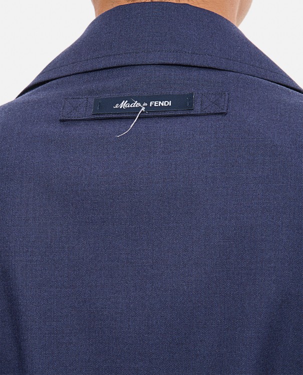 Shop Fendi Dyed Wool Jacket In Blue