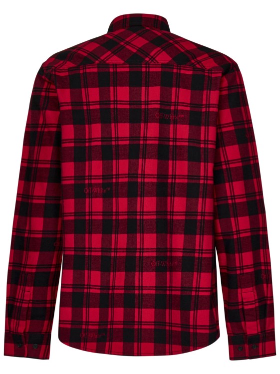 Shop Off-white Red Flannel Shirt