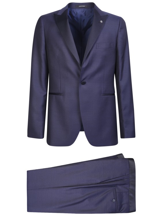 Shop Tagliatore Blue Virgin Wool Suit
