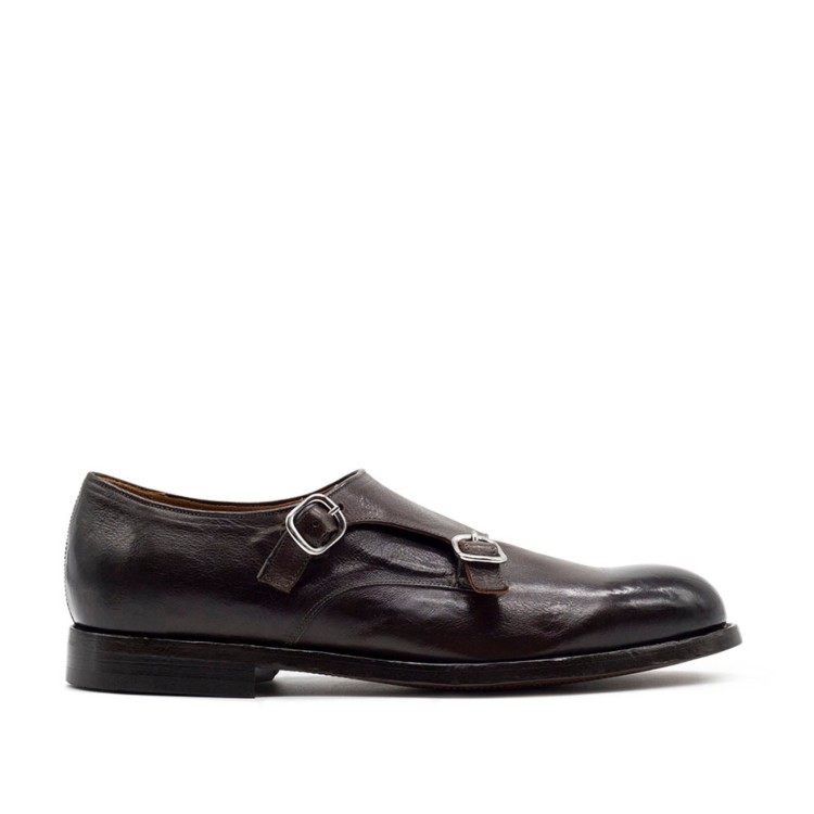 Shop Green George Brown Double Buckle Shoe