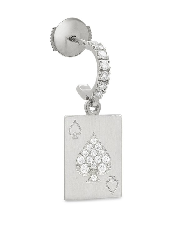 Mysteryjoy Spades Card Charm Earring White Gold In Not Applicable