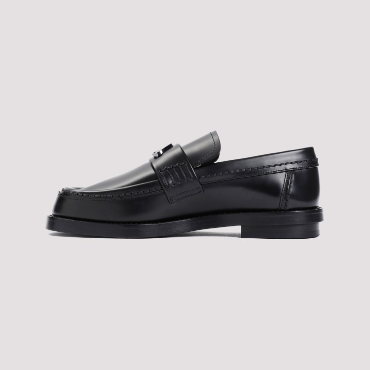 Shop Alexander Mcqueen Black Brushed Leather Loafers