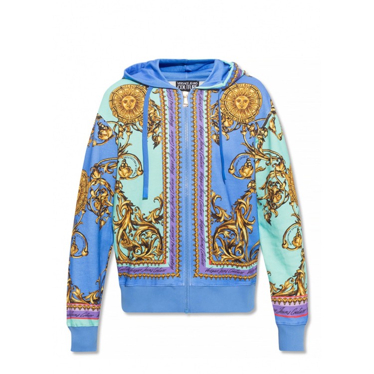 Shop Versace Jeans Couture Printed Sweatshirt In Blue