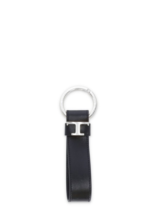 Shop Tod's T Timeless Keychain In Black