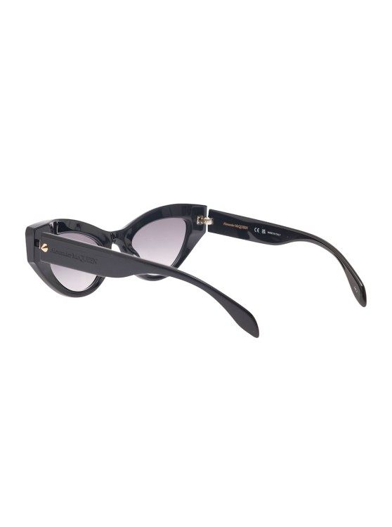 Shop Alexander Mcqueen Spike Studs Cat-eye' Black Sunglasses With Studs In Plastic In Grey