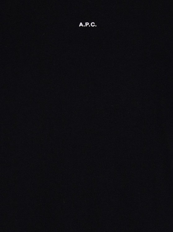 Apc A.p.c. Black Crewneck Sweatshirt With Micro Logo In Jersey In Black