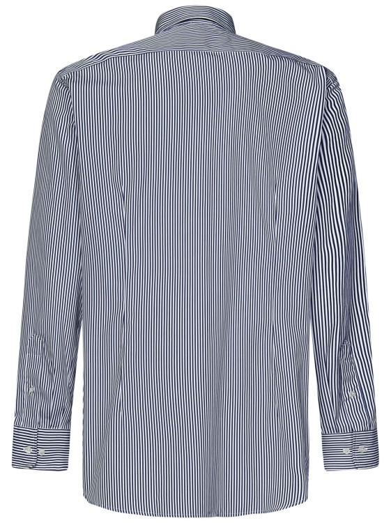 Shop Etro White Stripes Blue Cotton Shirt