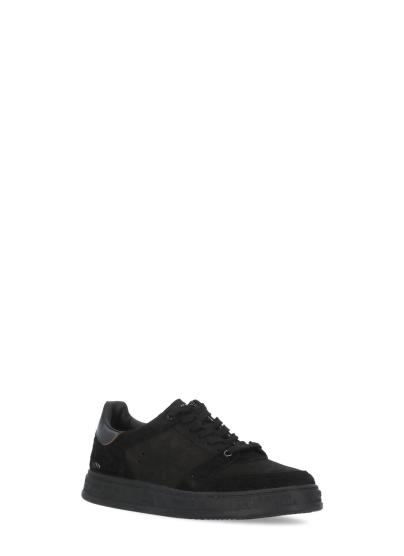 Shop Premiata Black Leather Sneakers