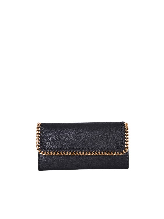 Stella Mccartney Faux Leather Falabella Wallet In Black