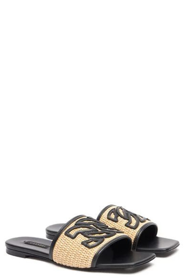 Casadei Multicolor Leather Sandals In Neutrals