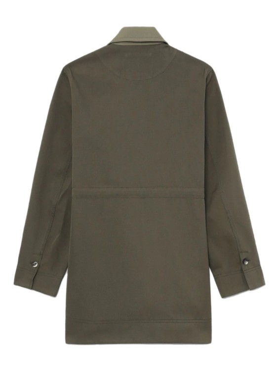 Shop Ganni Button-down Drawstring Twill Jacket In Grey
