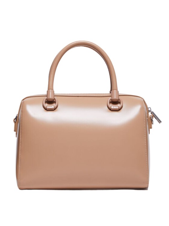 Shop Liu •jo Beige Pu Handbag In Pink