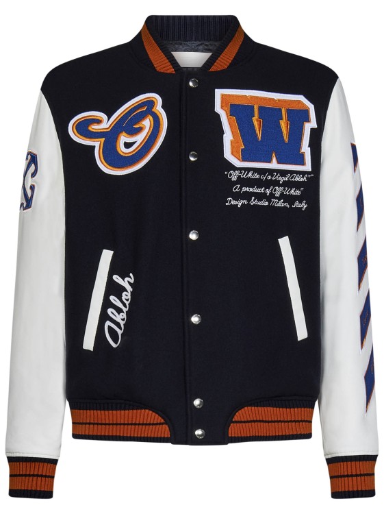 Off-White Wool-Blend Varsity Jacket