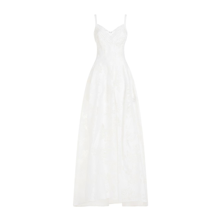 Shop Ermanno Scervino Snow White Linen Long Dress