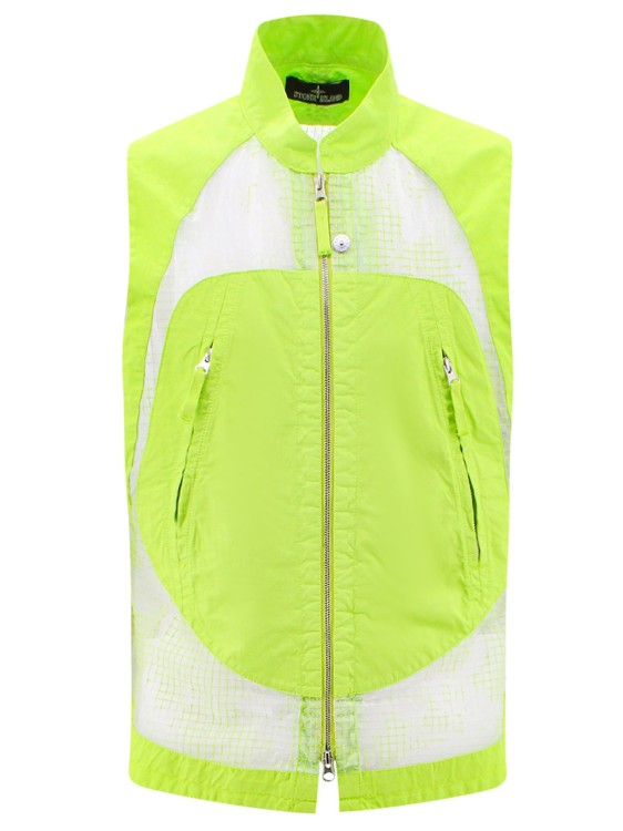 Shop Stone Island Distorted Ripstop Organza-tc Sleeveless Jacket In Green