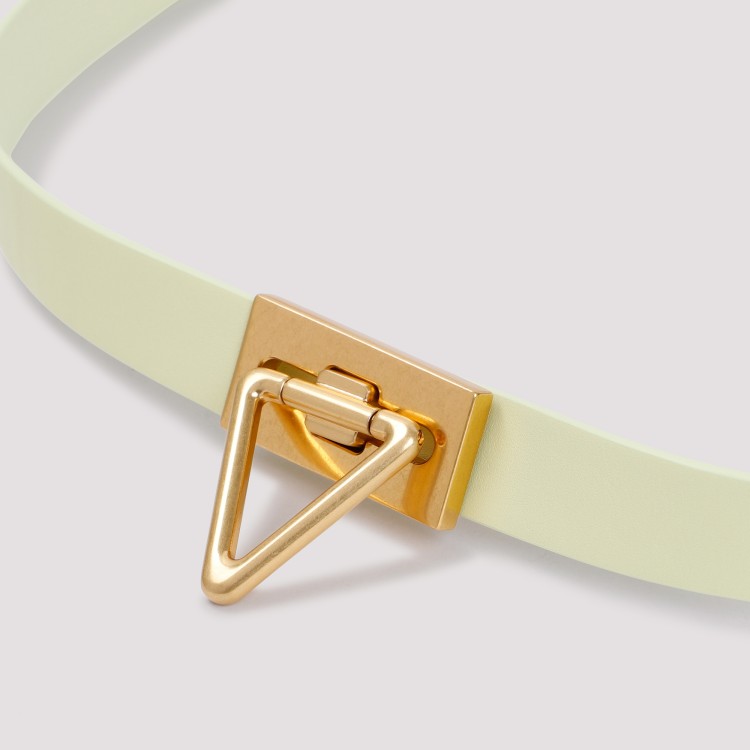 Bottega Veneta Triangle-buckle Leather Belt In Yellow