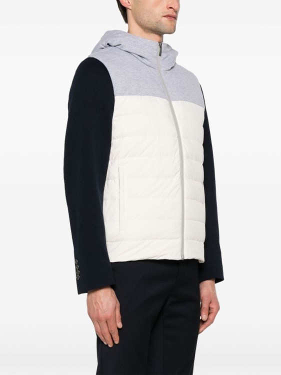 Shop Peserico Grey Hooded Quilted Gilet