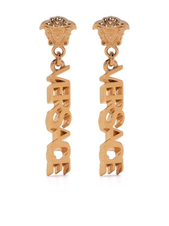 Versace Womans Gold Colored Metal Earrings With Medusa Logo In Not Applicable