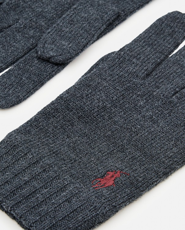 Shop Polo Ralph Lauren Signature Pony Knit Touch Gloves In Black