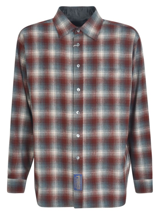 Shop Maison Margiela Brick Red Plaid-check Flannel Shirt In Grey