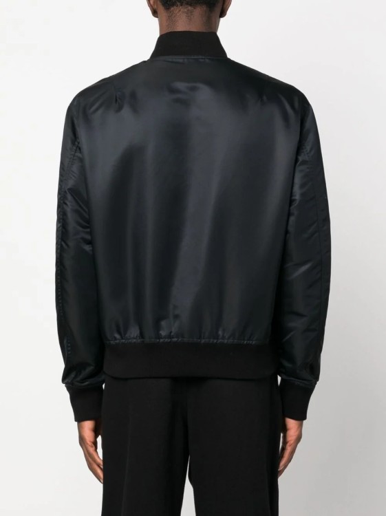 Shop Versace Multicolored Barocco Silhouette Reversible Jacket In Black