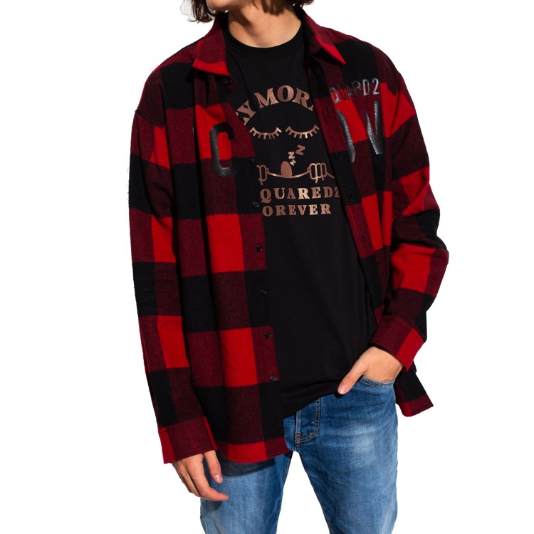 Shop Dsquared2 Plaid Flannel Shirt In Red